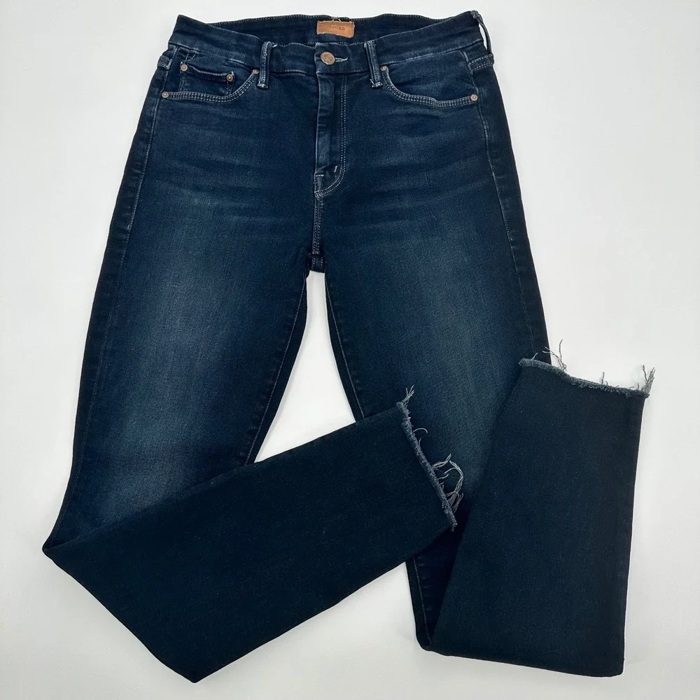 MOTHER The Looker Ankle Fray Denim Jeans Coffee Tea or‎ Me Wash Size 25